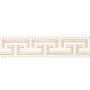 Margo Fret Ivory 84584 by Schumacher Designer Trim