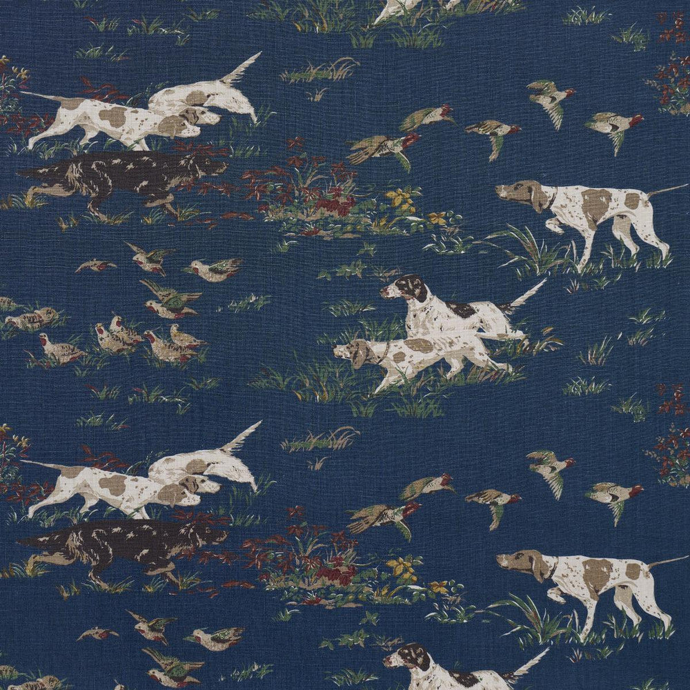 Pointers Indigo 175163 by Schumacher Designer Fabric A Country Life 54.0" - Swanky Fabrics -