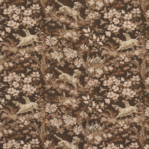 Hound Meadow Sepia 182260 by Schumacher Designer Fabric
