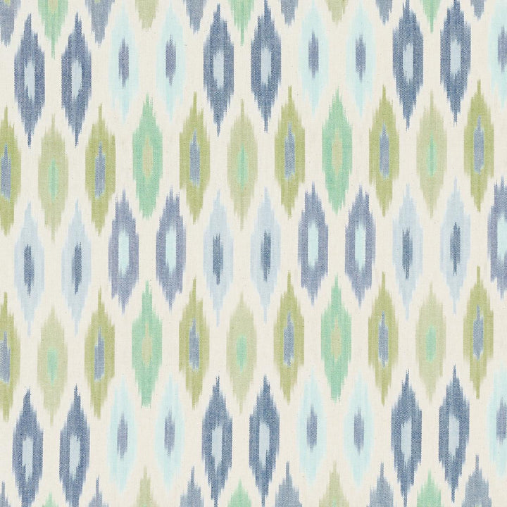 Sunara Ikat Peacock 3471002 by Schumacher Designer Fabric Ashbury 6.75" - Swanky Fabrics -