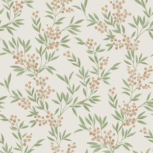 Forest Berries Leaf And Stone 4714 by Schumacher Designer Wallpaper