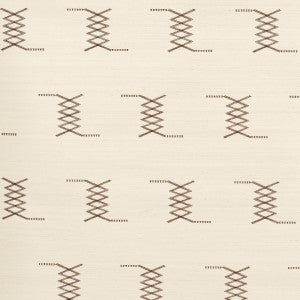 Kin Sisal Embroidery Hazel On Ivory 5015780 by Schumacher Designer Wallpaper
