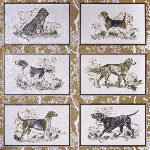 Chasers Legacy Metallic Gold Metallic 5016050 by Schumacher Designer Wallpaper