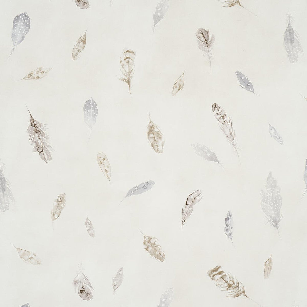 Woodland Feathers Pebble 5016060 by Schumacher Designer Wallpaper A Country Life 27.0" - Swanky Fabrics -
