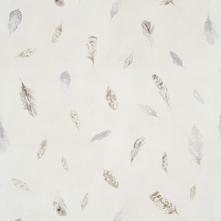 Woodland Feathers Pebble 5016060 by Schumacher Designer Wallpaper A Country Life 27.0" - Swanky Fabrics -
