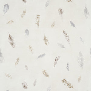 Woodland Feathers Pebble 5016060 by Schumacher Designer Wallpaper
