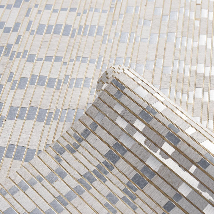 Etti Waterlily Wallcovering Silver 5016221 by Schumacher Designer Wallpaper Patterson Flynn - Swanky Fabrics -