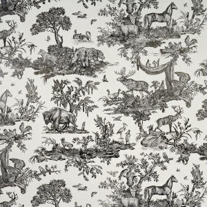 Western Toile Carbon 5016440 by Schumacher Designer Wallpaper
