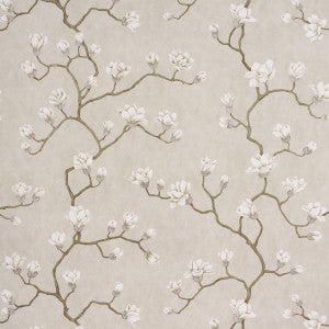 Magnolia Tree Grisaille 5016931 by Schumacher Designer Wallpaper