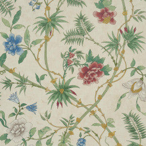 Arasi Botanical Parchment 5017171 by Schumacher Designer Wallpaper