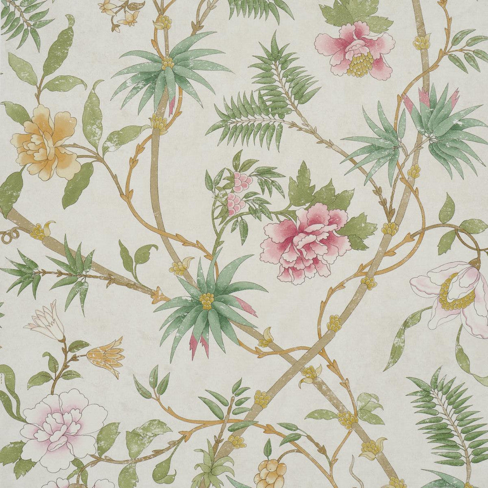 Arasi Botanical Petal 5017172 by Schumacher Designer Wallpaper Botanical Garden 27.0" - Swanky Fabrics -