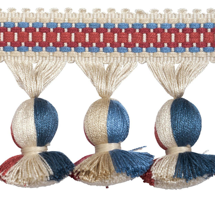 Ali Tassel Rouge & Navy 84673 by Schumacher Designer Trim Ashbury 2.75" - Swanky Fabrics -