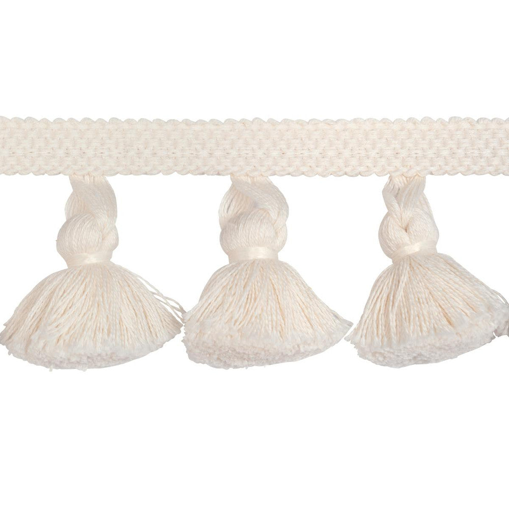 Cotton Tassel Fringe Ivory 84690 by Schumacher Designer Trim Ashbury - Swanky Fabrics -