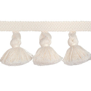 Cotton Tassel Fringe Ivory 84690 by Schumacher Designer Trim