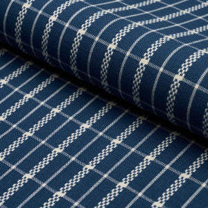 Boyd Check Indigo 84681 by Schumacher Designer Fabric