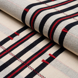 Remmy Hand Woven Stripe Noir 84782 by Schumacher Designer Fabric