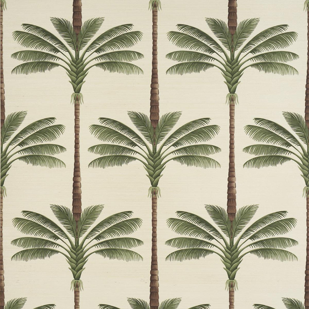 A Palm Is A Palm Sisal Daylight Evergreen 5016961 by Schumacher Designer Wallpaper Johanna Ortiz 17.0" - Swanky Fabrics -