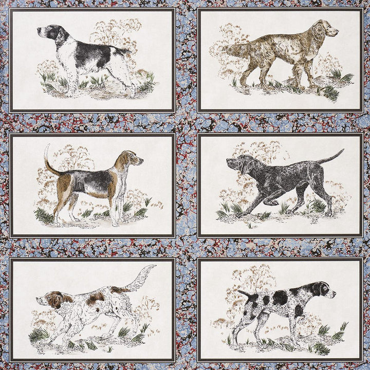 Chasers Legacy Slate 5016080 by Schumacher Designer Wallpaper A Country Life 27.0" - Swanky Fabrics -
