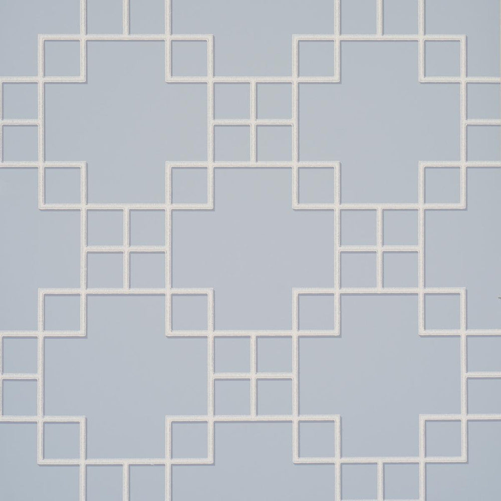 Georgette Trellis Light Blue 5016501 by Schumacher Designer Wallpaper A Love Affair 20.5" - Swanky Fabrics -