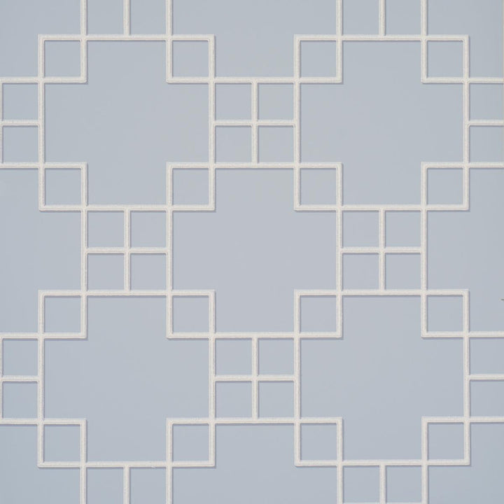 Georgette Trellis Light Blue 5016501 by Schumacher Designer Wallpaper A Love Affair 20.5" - Swanky Fabrics -