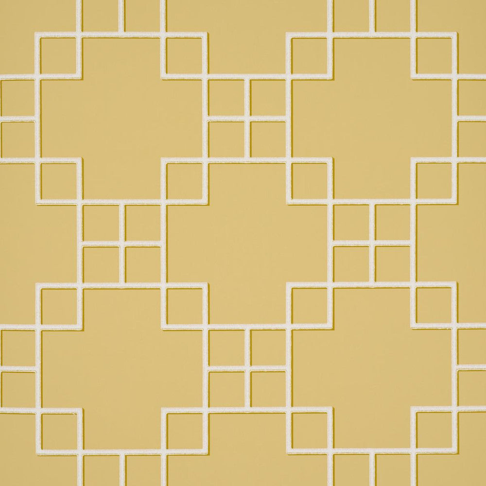Georgette Trellis Buttercup 5016500 by Schumacher Designer Wallpaper A Love Affair 20.5" - Swanky Fabrics -