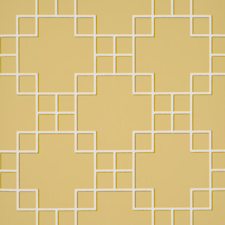 Georgette Trellis Buttercup 5016500 by Schumacher Designer Wallpaper A Love Affair 20.5" - Swanky Fabrics -