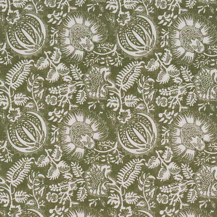 Pomegranate Print Olive 177695 by Schumacher Designer Fabric A Love Affair 11.0" - Swanky Fabrics -