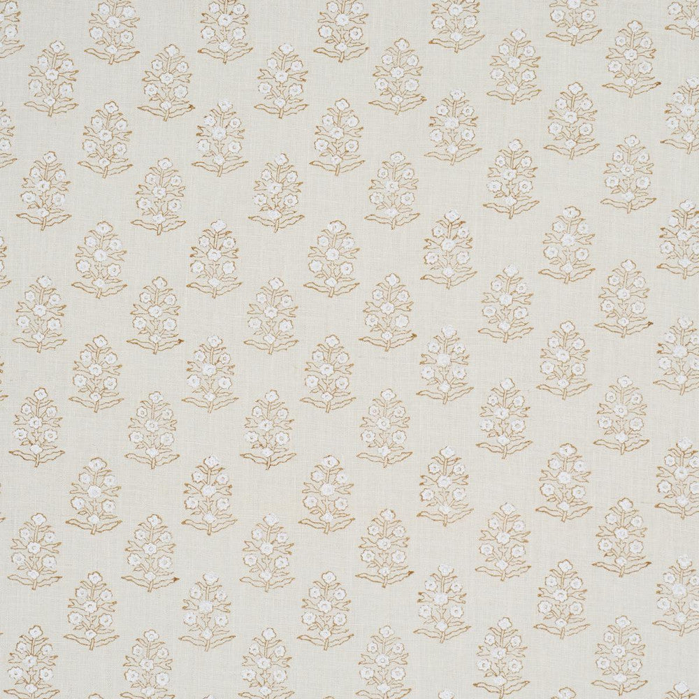 Aditi Hand Blocked Print Sage 179363 by Schumacher Designer Fabric A Love Affair 3.0" - Swanky Fabrics -