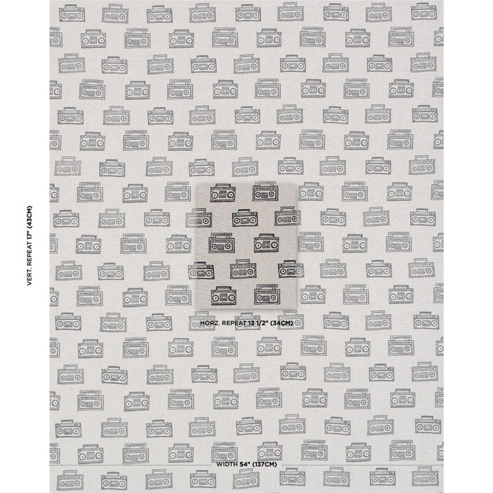 Ode Hand Block Charcoal 182450 by Schumacher Designer Fabric Hadiya Williams 13.5" - Swanky Fabrics -