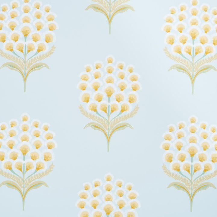 Aurelia Sky 5016342 by Schumacher Designer Wallpaper A Love Affair 13.5" - Swanky Fabrics -