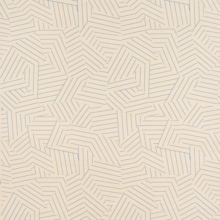 Deconstructed Stripe Sisal Cobalt 5016581 by Schumacher Designer Wallpaper Textured & Woven Wallcoverings 17.0" - Swanky Fabrics -
