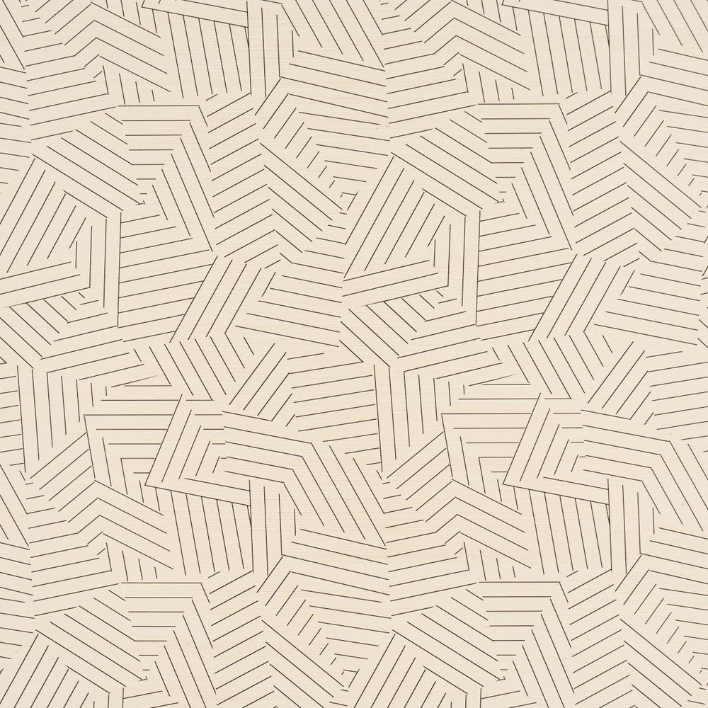 Deconstructed Stripe Sisal Black 5016580 by Schumacher Designer Wallpaper Textured & Woven Wallcoverings 17.0" - Swanky Fabrics -