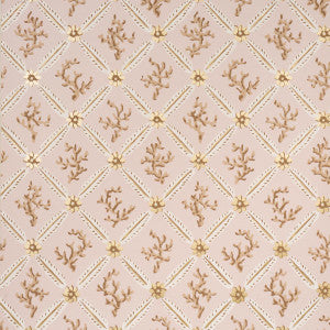 Corail Leaf Trellis Blush 5016642 by Schumacher Designer Wallpaper