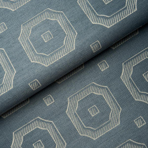 Beveled Frame Sisal Denim 5016730 by Schumacher Designer Wallpaper
