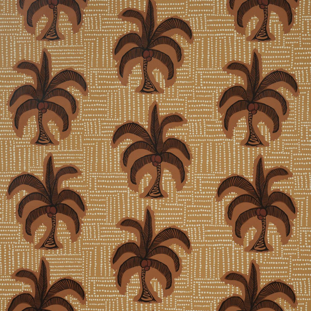 Agua De Coco Sunbleached Ochre 5017241 by Schumacher Designer Wallpaper Johanna Ortiz 27.0" - Swanky Fabrics -