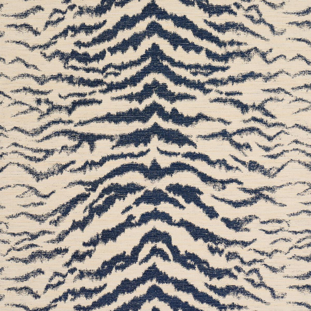Shivalik Hills Tiger Indigo 84651 by Schumacher Designer Fabric Orpheum 27.0" - Swanky Fabrics -