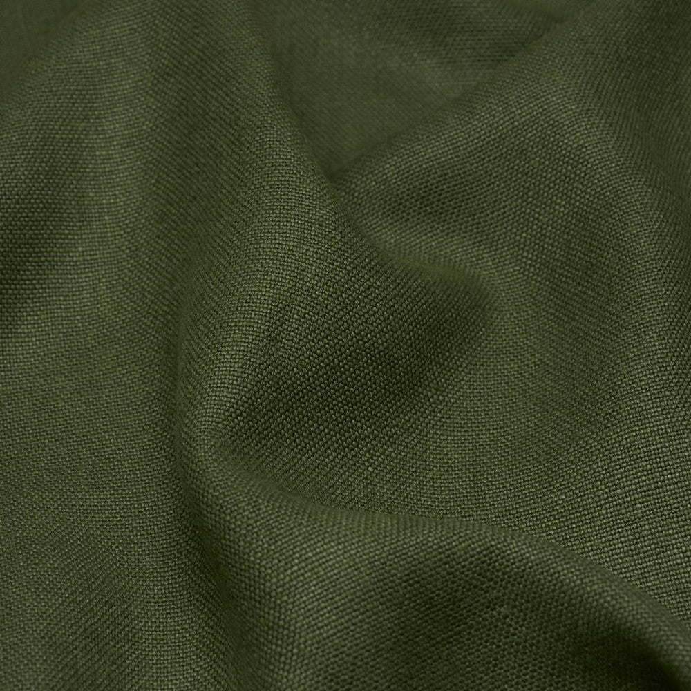Piet Performance Linen Hunter Green 85400 by Schumacher Designer Fabric Johanna Ortiz - Swanky Fabrics -