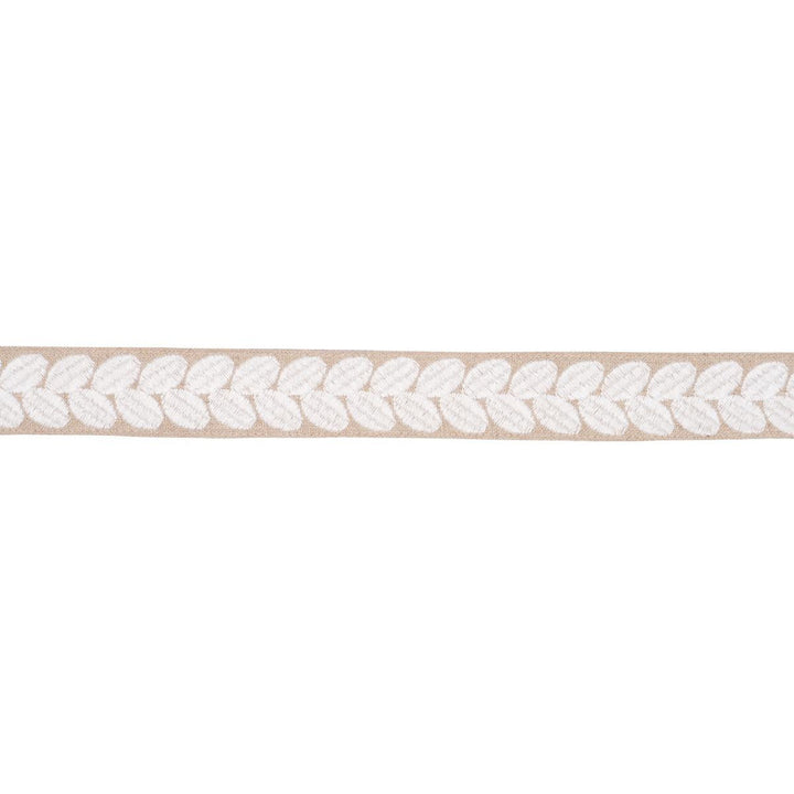 Berkeley Tape Narrow Ivory On Natural 79914 by Schumacher Designer Trim Perennial Favorite Trims - Swanky Fabrics -