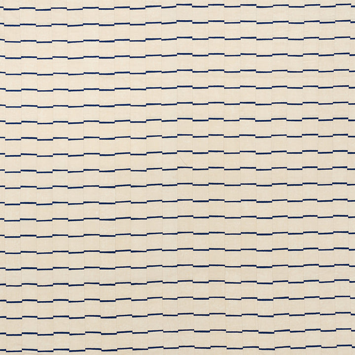 Lines Blue 71211 by Schumacher Designer Fabric David-Kaihoi 45% Linen, 35% Cotton, 20% Polyester - Horizontal: 4.5 and Vertical: 2.375 53 - Swanky Fabrics -