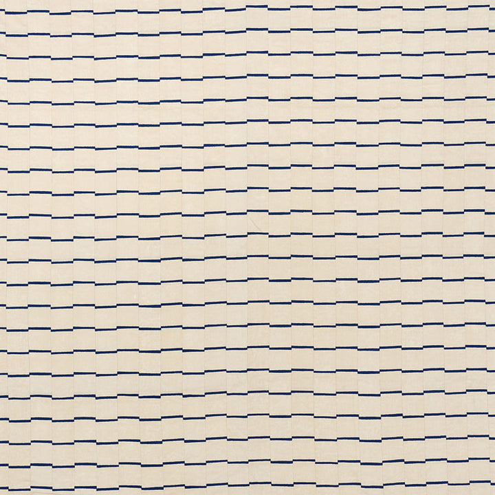 Lines Blue 71211 by Schumacher Designer Fabric DAVID KAIHOI See Sample INDIA - </p><p>Repeat: Horizontal: 4 1/2" (11CM) and Vertical: 2 3/8" (6CM) 53" (135CM) - Swanky Fabrics -