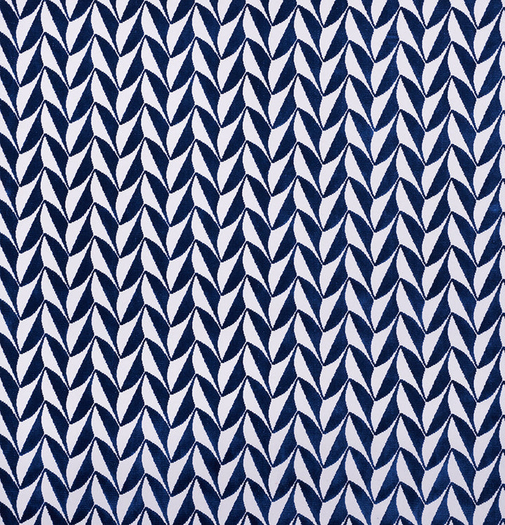 Spades Blue 71231 by Schumacher Designer Fabric David-Kaihoi 89% Cotton, 11% Polyester - Horizontal: 2.5 and Vertical: 1.75 50.5 - Swanky Fabrics -