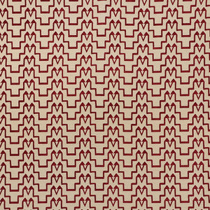 Turkish Step Red/Natural 71242 by Schumacher Designer Fabric