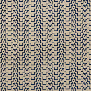 Turkish Step Blue/Natural 71243 by Schumacher Designer Fabric