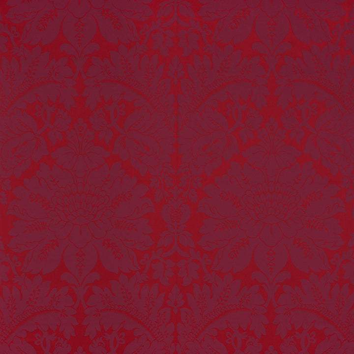 Maggiore Damasco Ruby 71282 by Schumacher Designer Fabric Damasco 100% Cotton - Horizontal: 26 and Vertical: 31.75 54.5 - Swanky Fabrics -