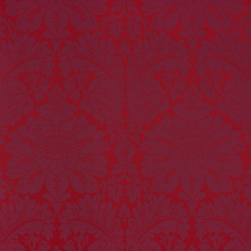 Maggiore Damasco Ruby 71282 by Schumacher Designer Fabric DAMASCO See Sample ITALY - </p><p>Repeat: Horizontal: 26" (66CM) and Vertical: 31 3/4" (81CM) 54 1/2" (138CM) - Swanky Fabrics -