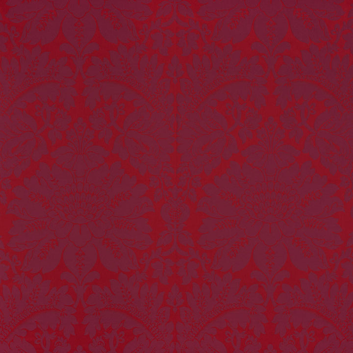 Maggiore Damasco Ruby 71282 by Schumacher Designer Fabric DAMASCO COTTON 100% ITALY </p><p>Repeat: Horizontal: 26" (66CM) and Vertical: 31 3/4" (81CM) 54.5 - Swanky Fabrics -