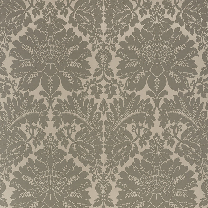 Maggiore Damasco Moonstone 71283 by Schumacher Designer Fabric Damasco 100% Cotton - Horizontal: 26 and Vertical: 31.75 54.5 - Swanky Fabrics -