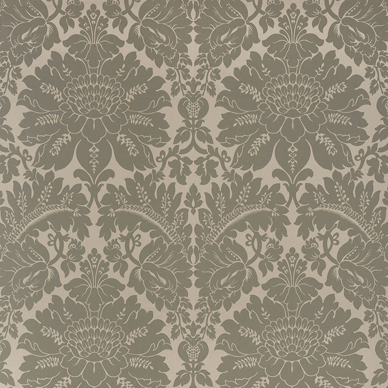 Maggiore Damasco Moonstone 71283 by Schumacher Designer Fabric DAMASCO COTTON 100% ITALY </p><p>Repeat: Horizontal: 26" (66CM) and Vertical: 31 3/4" (81CM) 54.5 - Swanky Fabrics -