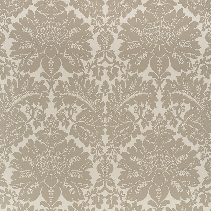 Maggiore Damasco Alabaster 71284 by Schumacher Designer Fabric Damasco 100% Cotton - Horizontal: 26 and Vertical: 31.75 54.5 - Swanky Fabrics -