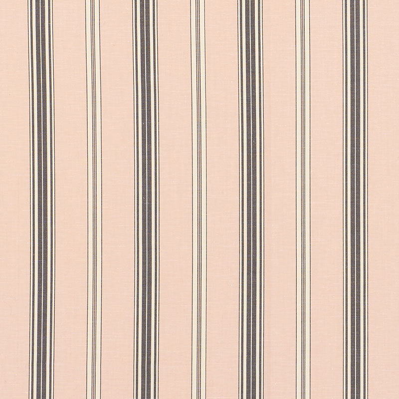Coco Stripe Blush 71293 by Schumacher Designer Fabric ESSENTIALS: STRIPES II COTTON 65% LINEN 35% INDIA </p><p>Repeat: Horizontal: 4 1/2" (12CM) and Vertical: 55.75 - Swanky Fabrics -